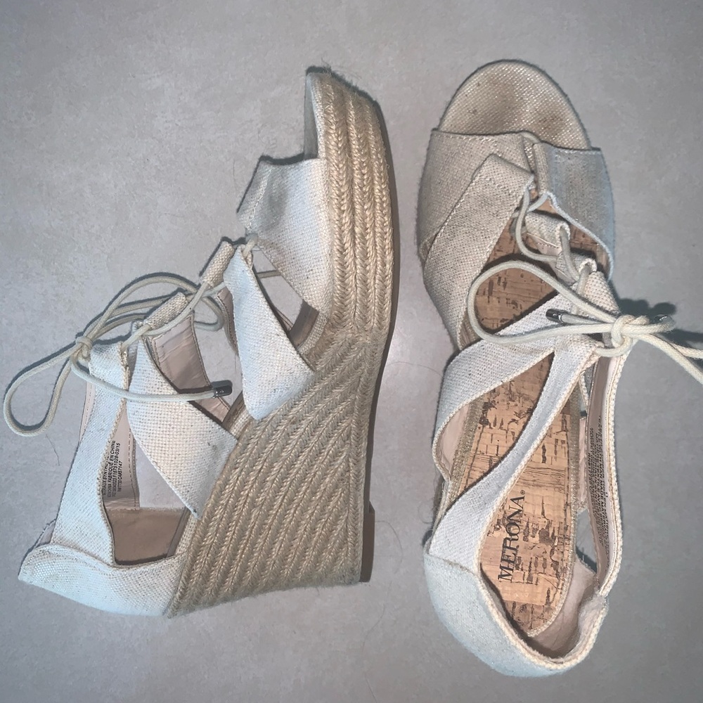 Lace up Espadrille style wedges